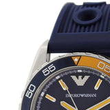 Emporio Armani Sportivo Chronograph Quartz Blue Dial Blue Rubber Strap Watch For Men - AR6045