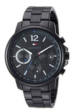 Tommy Hilfiger London Chronograph Black Dial Black Steel Strap Watch for Men - 1791529