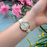 Tissot Flamingo Mother of Pearl Dial White Leather Strap Watch For Women - T094.210.26.111.01