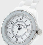 Coach Preston White Dial White Steel Strap Watch for Women - 14503462