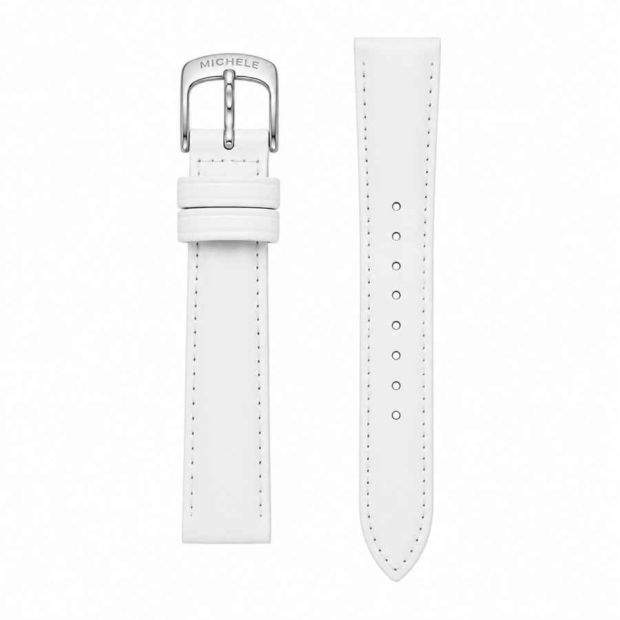 Michele Serein Mother of Pearl Dial White Leather Strap Watch for Women - MWW21B000013