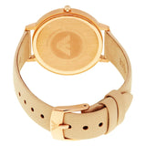 Emporio Armani Kappa Rose Gold & White Dial Beige Nude Leather Strap Watch For Women - AR2510