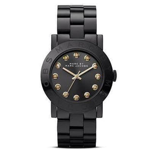 Marc Jacobs Amy Black Dial Black Steel Strap Watch for Women - MBM8595