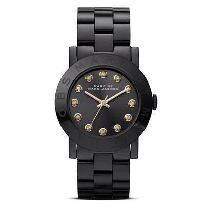 Marc Jacobs Amy Black Dial Black Steel Strap Watch for Women - MBM8595