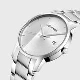 Calvin Klein City Chronograph White Dial Silver Steel Strap Watch for Men - K2G2G14X