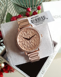 Michael Kors Portia Quartz Silver Dial Rose Gold Steel Strap Watch For Women - MK3887