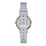 Emporio Armani White Dial Light Blue Leather Strap Watch For Women - AR11002