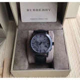 Burberry The City Black Dial Black Leather Strap Watch for Men - BU9364