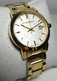 Burberry The City Silver Dial Gold Steel Strap Unisex Watch - BU9003