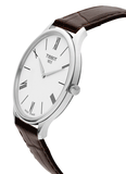 Tissot T Classic Tradition 5.5 Quartz White Dial Brown Leather Strap Watch For Men - T063.409.16.018.00