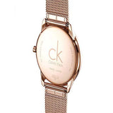 Calvin Klein Minimal Black Dial Rose Gold Mesh Bracelet Watch for Men - K3M21621