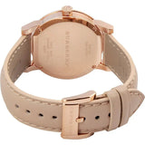 Burberry The City Beige Dial Beige Leather Strap Watch for Women - BU9207