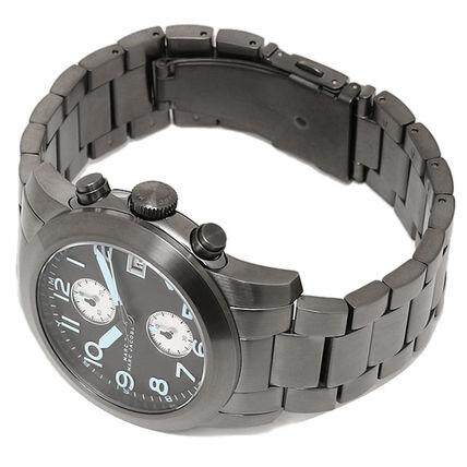 Marc Jacobs Larry Chronograph Black Dial Grey Steel Strap Watch for Men - MBM5051