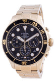 Fossil FB-03 Chronograph Black Dial Gold Steel Strap Watch for Men - FS5727