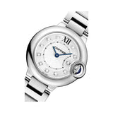 Cartier Ballon Bleu de Cartier Diamonds Silver Dial Silver Steel Strap Watch for Women - WE902073