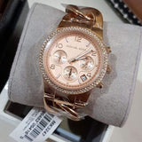 Michael Kors Runway Rose Gold Dial Rose Gold Steel Strap Watch for Women - MK3247