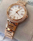 Michael Kors Taryn Quartz White Dial Rose Gold Steel Strap Watch For Women - MK4460