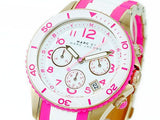 Marc Jacobs Rock Chrono White Dial Two Tone Rubber Strap Watch for Women - MBM2593