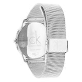 Calvin Klein Minimal White Dial Silver Mesh Bracelet Watch for Men - K3M51152