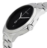 Gucci G Timeless Black Dial Silver Steel Strap Watch For Men - YA126460