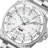 Gucci Dive Quartz White Dial Silver Steel Strap Watch for Men - YA136302