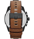 Diesel Mega Chief Quartz Black Dial Two Tone Leather Strap Watch For Men - DZ4305