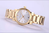 Burberry Heritage White Dial Gold Steel Strap Watch for Women - BU9203