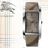 Burberry Nova Check Silver Dial Two Tone Leather Strap Watch For Women - BU9404