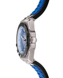 Versace Chain Reaction Quartz Blue Dial Blue & Black Leather Strap Watch for Men - VEDY00119