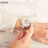 Guess G-Twist Silver Dial Silver Steel Strap Watch for Women - W1082L1