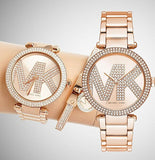 Michael Kors Parker Quartz Rose Gold Dial Rose Gold Steel Strap Watch For Women - MK6660