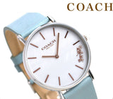 Coach Perry Mother of Pearl White Dial Blue Leather Strap Watch for Women - 14503271