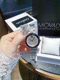 Movado Bold Silver Dial Silver Steel Strap Watch For Women - 3600567