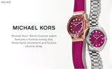 Michael Kors Everest Pave Crystals Pink Dial Pink Rubber Strap Watch for Women - MK7441