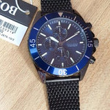 Hugo Boss Ocean Edition Blue Dial Black Mesh Bracelet Watch for Men - 1513702