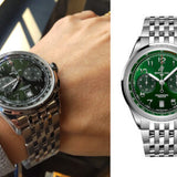 Breitling Premier B01 Chronograph 42 Green Dial Silver Steel Strap Watch for Men - AB0145371L1A1