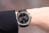 Breitling Premier B01 Chronograph 42 Black Dial Black Leather Strap Watch for Men - AB0145221B1P1