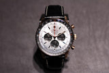 Breitling Navitimer B01 Chronograph 46 Silver Dial Black Leather Strap Watch for Men - RB0137241G1P1