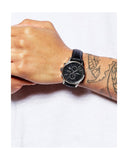 Hugo Boss Jet Black Dial Black Leather Strap Watch for Men - 1513279