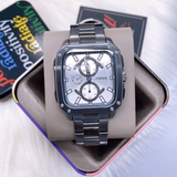 Fossil Inscription Multifunction Silver Dial Grey Steel Strap Watch for Men - BQ2657