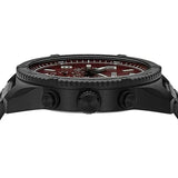 Fossil Brox Multifunction Maroon Dial Black Steel Strap Watch for Women - BQ2803