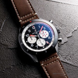 Breitling Super Avi B04 Chronograph GMT 46 Mosquito Black Dial Brown Leather Strap Watch for Men - YB04451A1B1X1