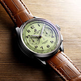 Breitling Premier B09 Chronograph 40 Green Dial Brown Leather Strap Watch for Men - AB0930D31L1P1