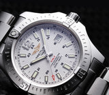 Breitling Colt Automatic Silver Dial Black Leather Mens Watch - A1738811/G791/173A