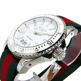 Gucci Dive White Dial Red & Green Nylon Strap Watch For Men - YA136207