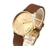 Coach Perry Gold Dial Brown Leather Strap Watch for Women - 14503331