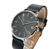 Coach Charles Grey Dial Black Leather Strap Watch for Men - 14602150