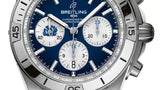 Breitling Chronomat B01 42 Six Nations Scotland Blue Dial Silver Steel Strap Watch for Men - AB0134A51C1A1