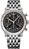 Breitling Navitimer B02 Chronograph 41 Cosmute Black Dial Silver Steel Strap Watch for Men - PB02301A1B1A1