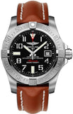 Breitling Avenger II Seawolf Stainless Steel 45mm Volcano Black Leather Strap Mens Watch - A1733110/BC31/434X